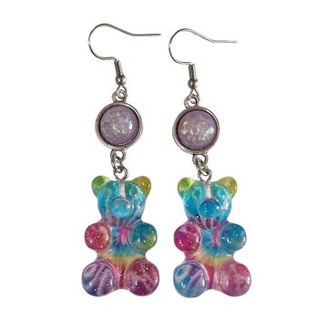 Boucles d’oreilles ours gommeux arc-en-ciel 2