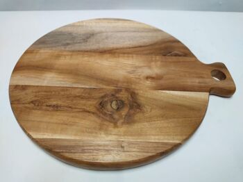 Planche à découper en bois d'acacia de forme ronde 2