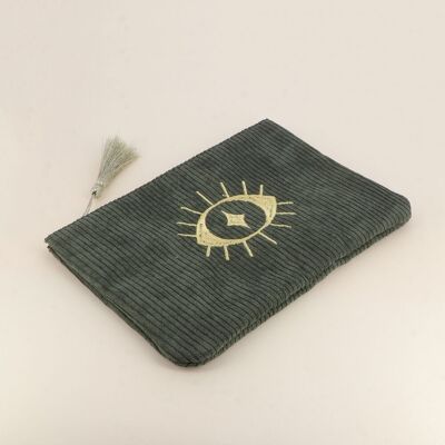 Astuccio - occhio - velluto a coste - 20X14CM