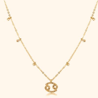 Delicate Zodiac Necklace Sign Cancer Gold
