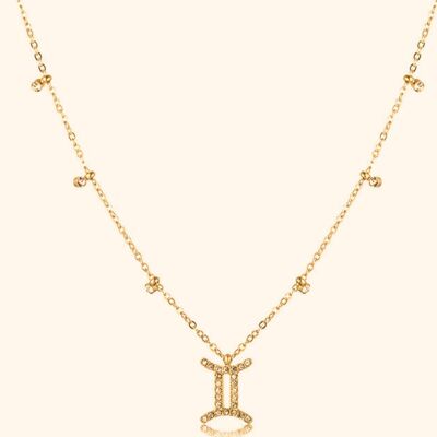 Collar Delicado Zodiaco signo Géminis Oro