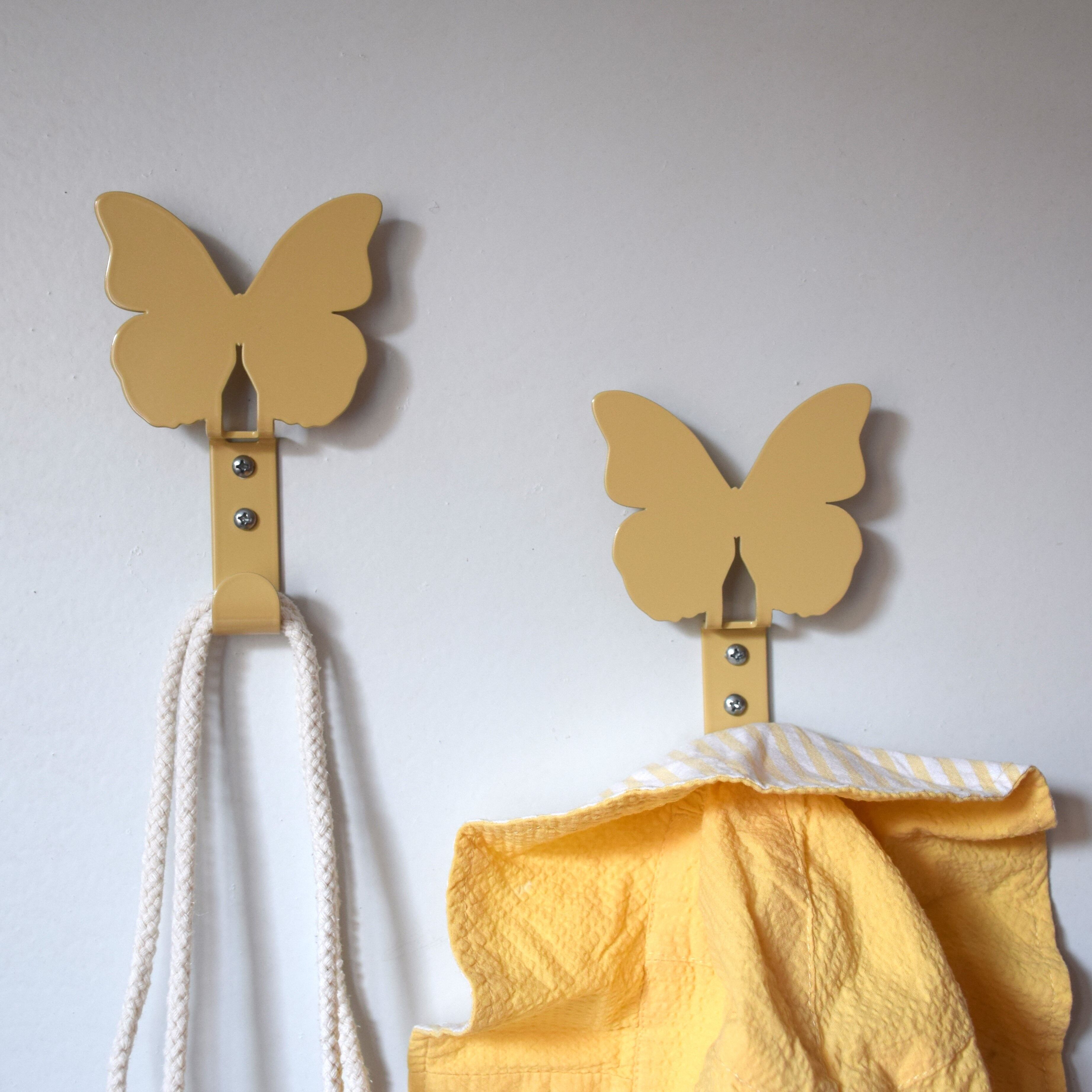 Perchero de pared para bebés y niños pequeños - pajarita 2 piezas