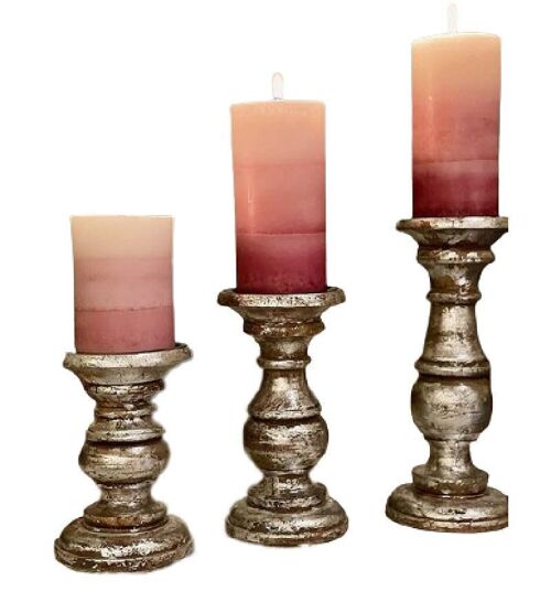 Wooden Vintage Candle Pillar Holder