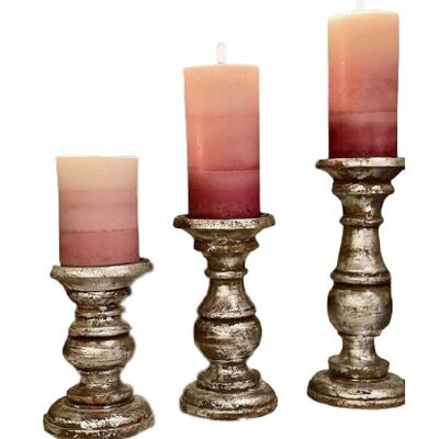 Kerzenständer aus Holz im Vintage-Stil