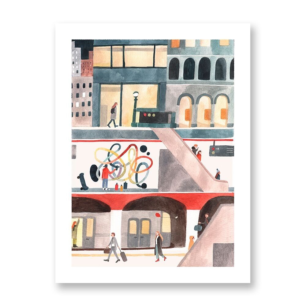 In der U-Bahn - Kunstposter