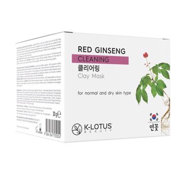 Masque à l'argile au ginseng rouge K-Lotus : nettoyage et nutrition naturels pour les peaux normales à grasses 2