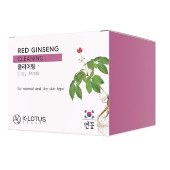 Masque à l'argile au ginseng rouge K-Lotus : nettoyage et nutrition naturels pour les peaux normales à grasses 3