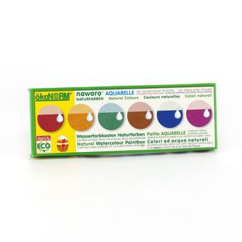 Boite de couleurs nawaro, étui carton avec tablettes de couleurs Ø23mm - 6 couleurs 1