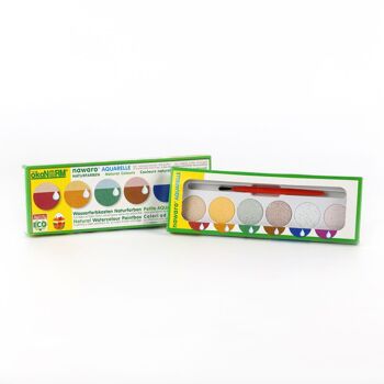 Boite de couleurs nawaro, étui carton avec tablettes de couleurs Ø23mm - 6 couleurs 2