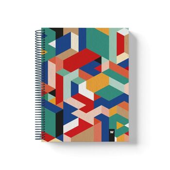 Cahiers à spirale colorés | Géométrique 12