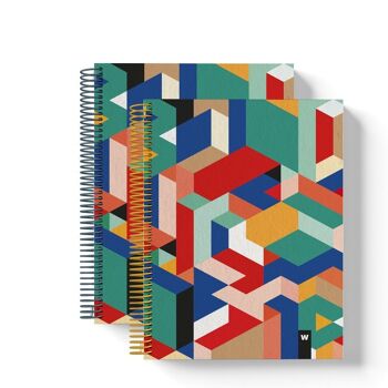 Cahiers à spirale colorés | Géométrique 22
