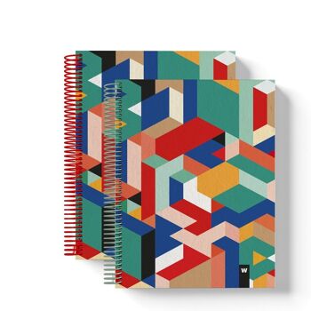 Cahiers à spirale colorés | Géométrique 32