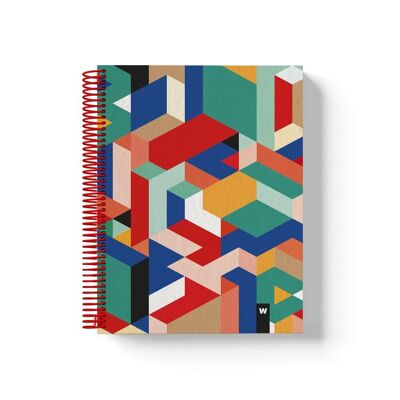 Bunte Spiral-Notizbücher | Geometrisch