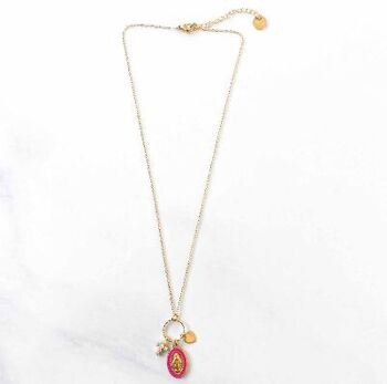 Collier grappe Marie Fushia 2