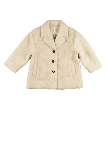 Manteau en peau lainée écru fille Réf : 77204 4