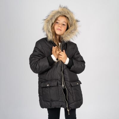 Manteau fille noir Réf : 76210