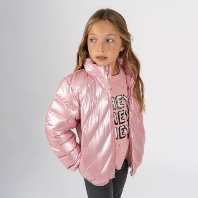 Cappotto da bambina rosa metallizzato Rif: 77661