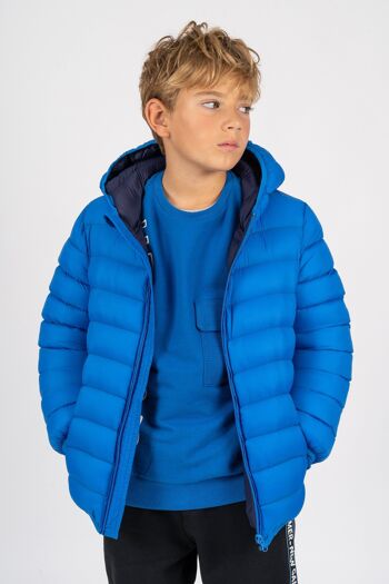 Manteau garçon bleu à capuche Réf : 77801 1