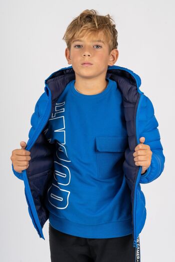 Manteau garçon bleu à capuche Réf : 77801 3