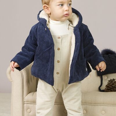 Cappotto neonato blu con shearling interno Rif: 77004