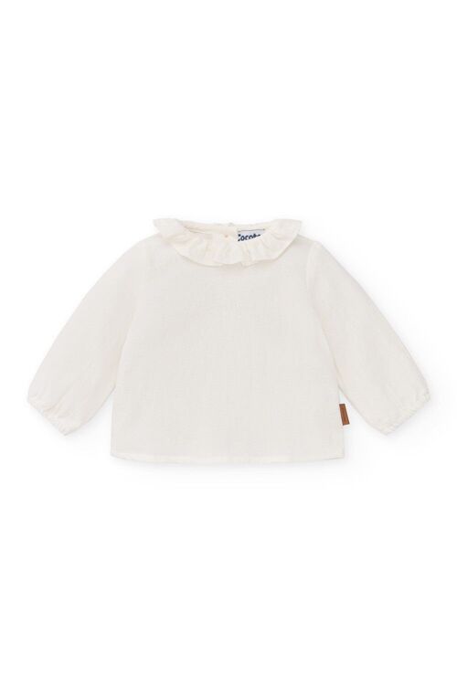 Cocote & Charanga white baby sleeve blouse Ref: 51624