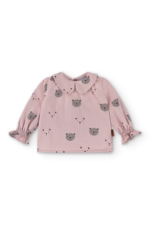 Blouse with baby sleeves with bear print Cocote & Charanga Ref: 51609
