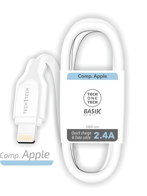 Cable BSK USB-A a LIGHTNING (Apple) 1m 2,4A bl