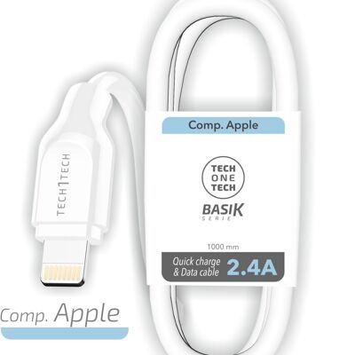 Câble BSK USB-A vers LIGHTNING (Apple) 1m 2,4A noir