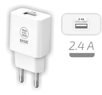 Chargeur blanc BSK 2,4A (USB-A)
