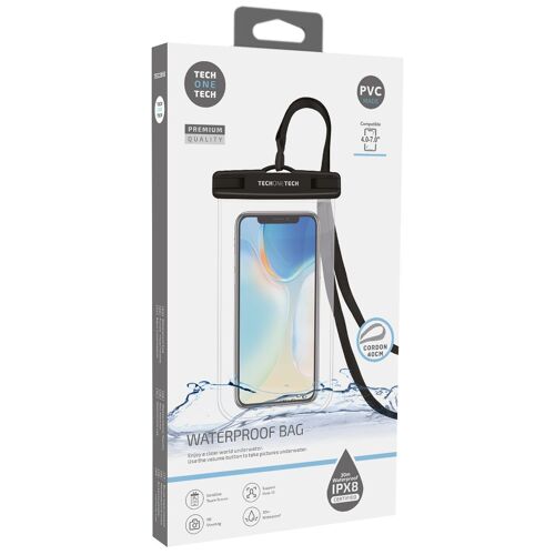 Funda impermeable colgante de agua PVC IPX8 negra