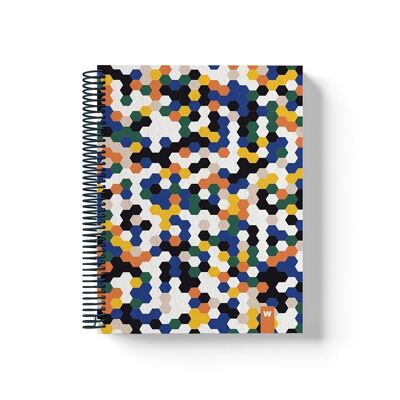 Cuadernos de espiral coloridos | exágono