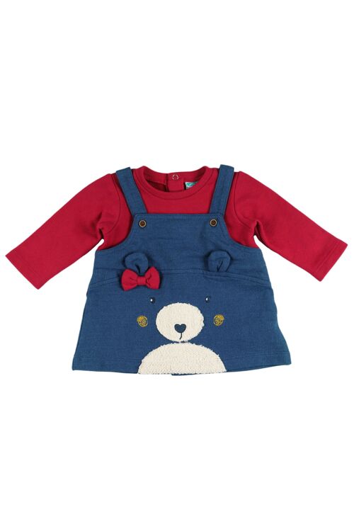 Newborn Texan dress with teddy print Ref: 77651