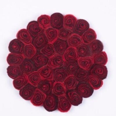 Salvamanteles 20 cm, "Marshmallow", rojo oscuro, redondo