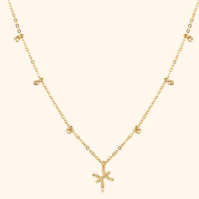 Zarte Sternzeichen-Halskette, Sternzeichen Fische, Gold