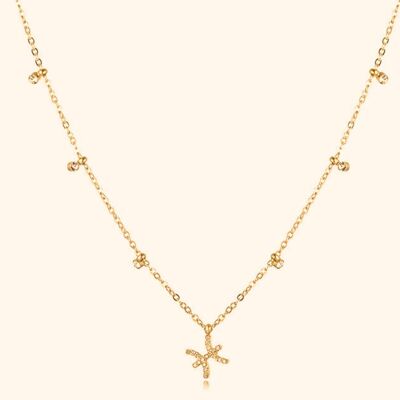 Collar Delicado Zodiaco Signo Piscis Oro