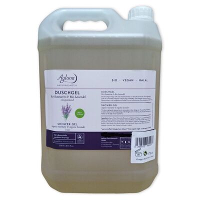 Gel de ducha bio romero y lavanda bio relajante en bote de 5l