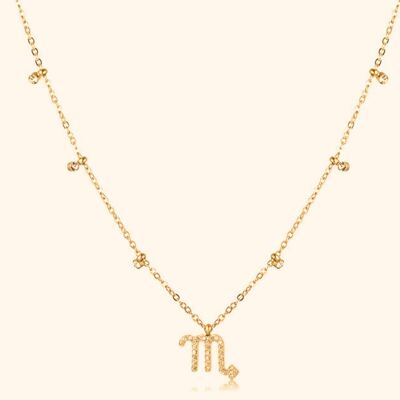 Delicate Zodiac Necklace Scorpio Sign Gold