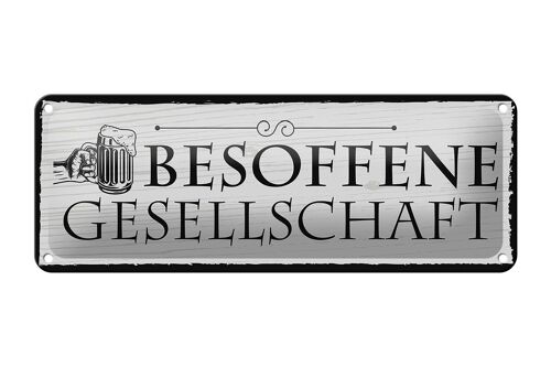 Blechschild Spruch 27x10cm Stammtisch hier sitzen nur die Dekoration