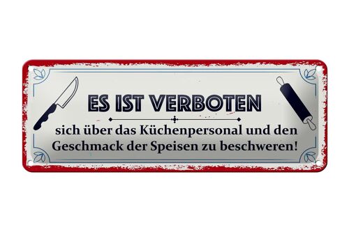 Blechschild Spruch 27x10cm Es ist verboten sich über das Dekoration