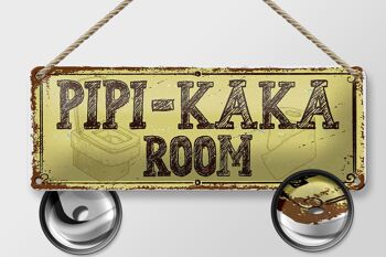 Plaque en étain disant 27x10cm décoration de chambre Pipi-Kaka 2