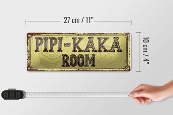 Plaque en étain disant 27x10cm décoration de chambre Pipi-Kaka 4