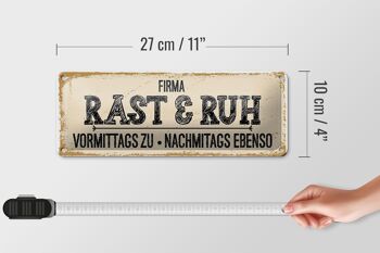 Plaque en tôle indiquant 27x10cm société Rast & Ruh matins pour la décoration 4