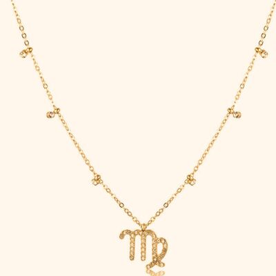 Delicate Zodiac Necklace Sign Virgo Gold