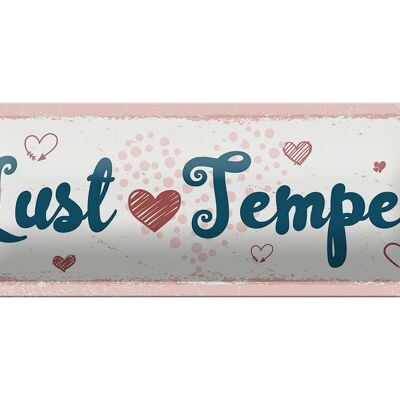 Cartel de chapa con texto "Lust Temple", decoración feliz rosa, 27x10cm