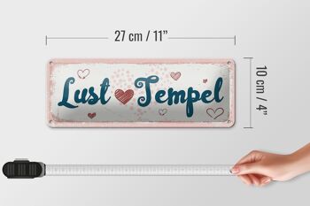 Panneau en étain disant 27x10cm Lust Temple rose décoration heureuse 4