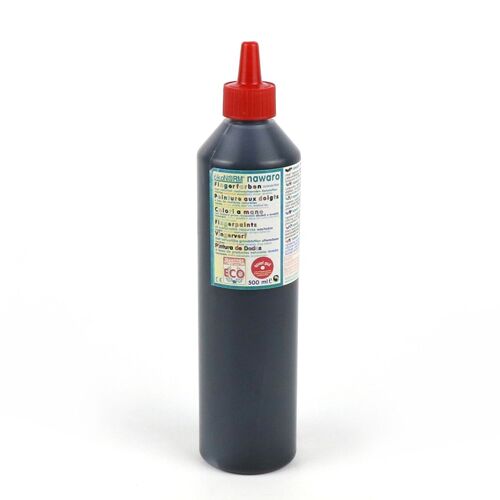 Fingerfarbe nawaro, Flasche 500ml - schwarz