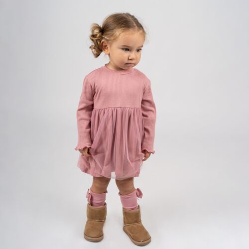 Pink ribbed baby dress Ref: 77560
