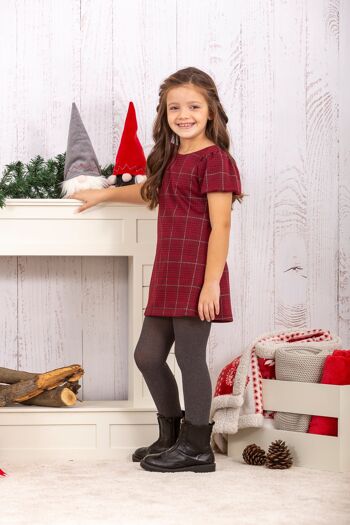 Robe fille à carreaux rouge Réf : 83339 1