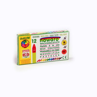 Crayon de cire Nawaro, étui carton - 12 couleurs