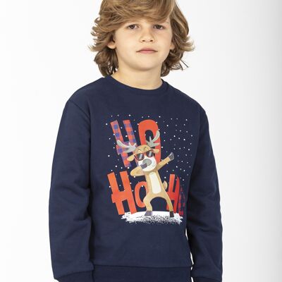 Felpa da ragazzo Navy Deer Noel Rif: 83440